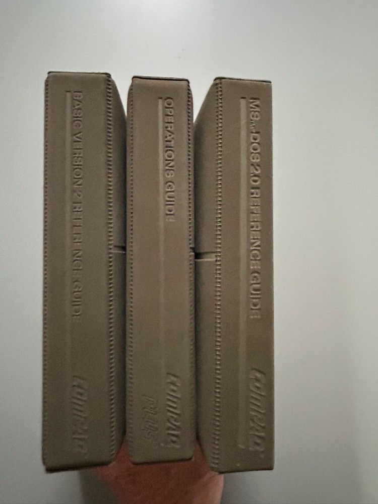 Vintage COMPAQ PLUS manuals – Reference Guides for DOS 2.0, BASIC, OPS – UNUSED