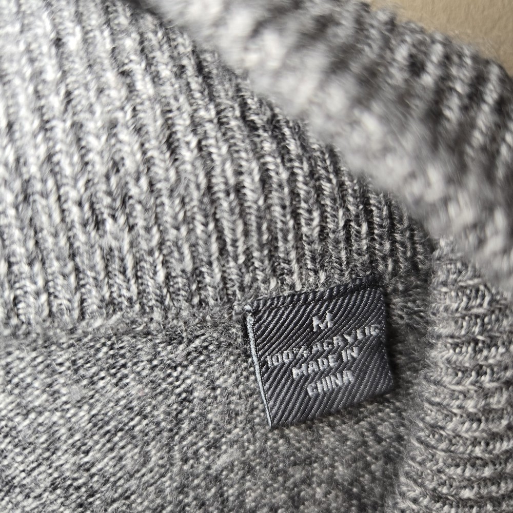 John Bartlett Consensus Men's Gray Sweater 1/4 Zip Patterned Front Size Medium