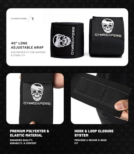 Weightlifting Elbow Wraps - 40'' Flexible Compression Strap & Joint Support Brac