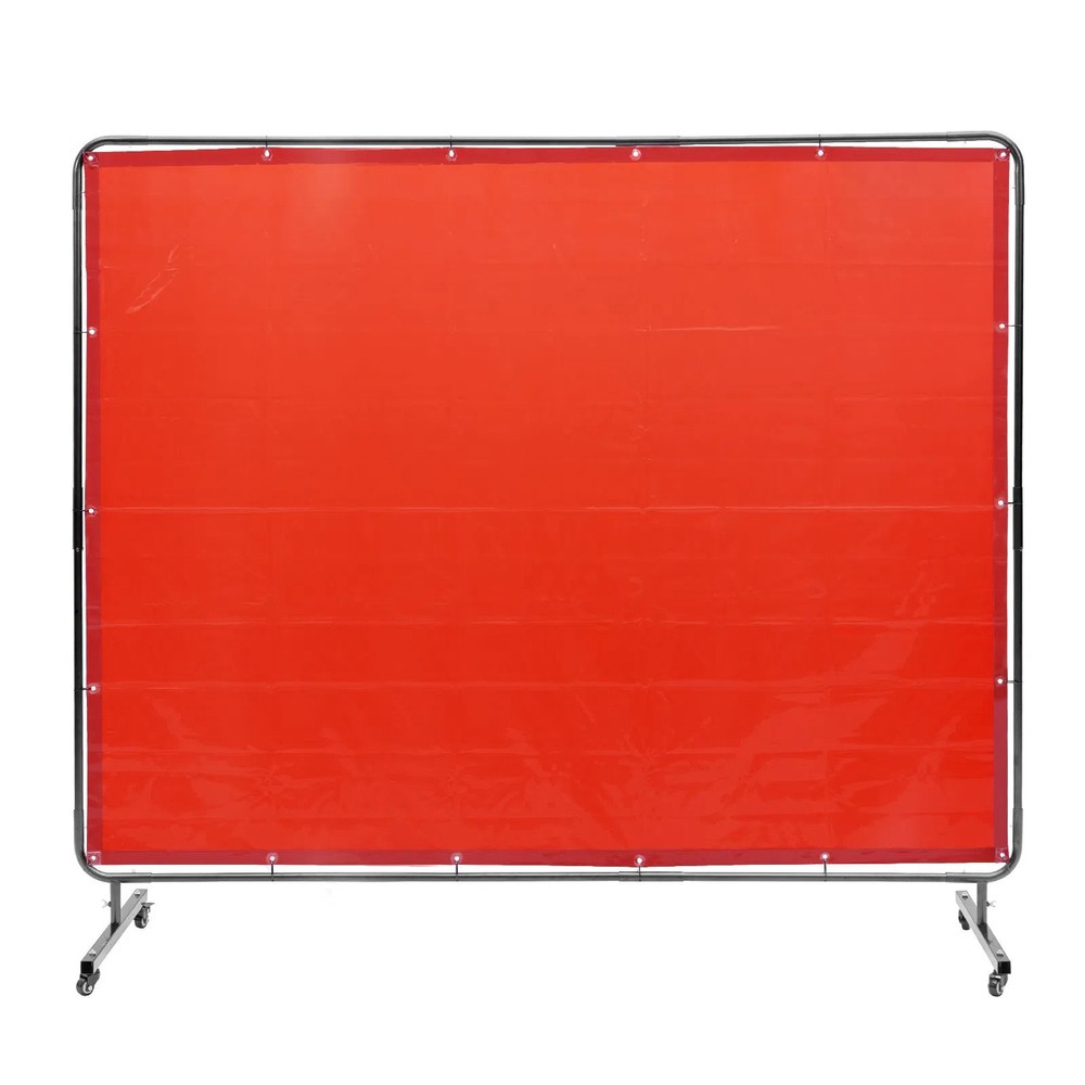 Welding Screen with Frame, 6' x 8' Welding Curtain Screen, Flame-Resistant Viny