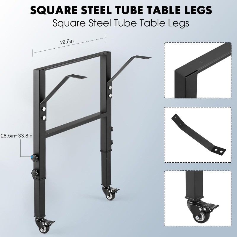 19.6-Inch Depth Workbench Frame, Height Adjustable 28.5" to 33.8"