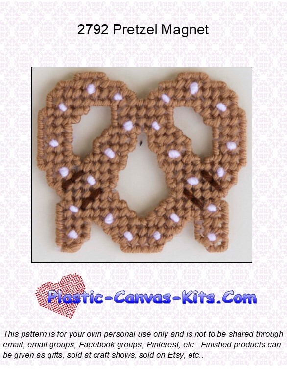 Pretzel Magnet-Plastic Canvas Pattern or Kit