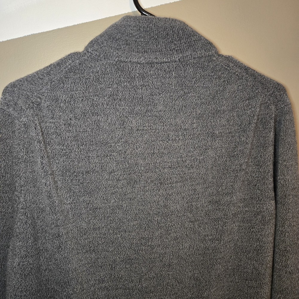 John Bartlett Consensus Men's Gray Sweater 1/4 Zip Patterned Front Size Medium