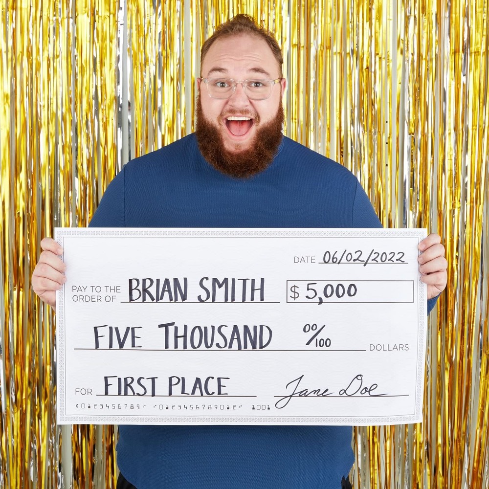 5 Pack Giant Check for Presentations, Awards, Prizes, Fundraisers, Donations,...