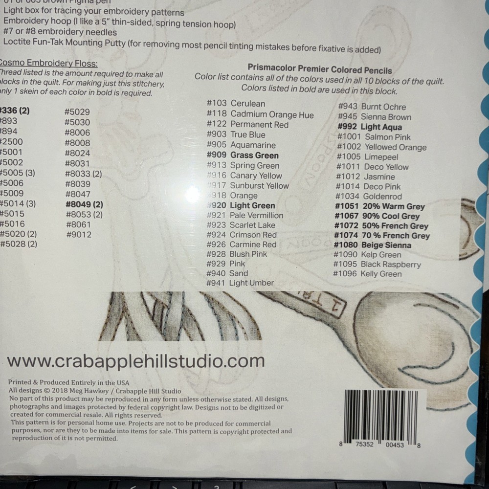 SUMMER KITCHEN SERIES~ Vintage Kitchen Tools pattern~ CAH- pre-owned