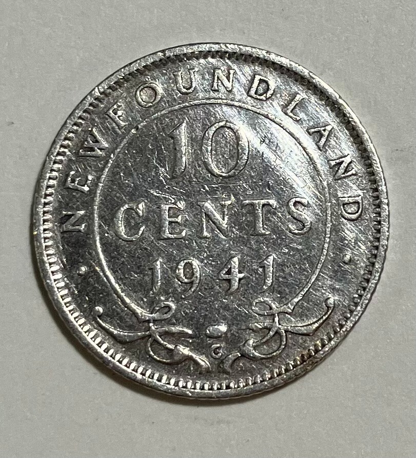 1941 Newfoundland Silver 10 cents