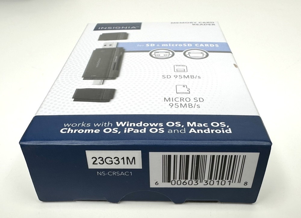 Insignia USB-C/USB 3.0 to SD and microSD Memory Card Reader