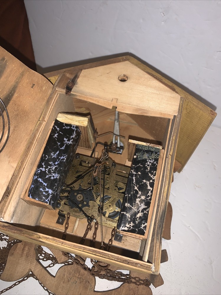 Vintage Cuckoo Clock Bird On Nest Black Forest German