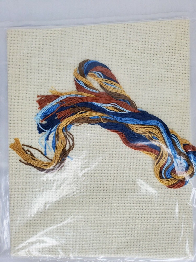 Rita Klein Designs Cross Stitch Kit Pillow Front Blue Rose