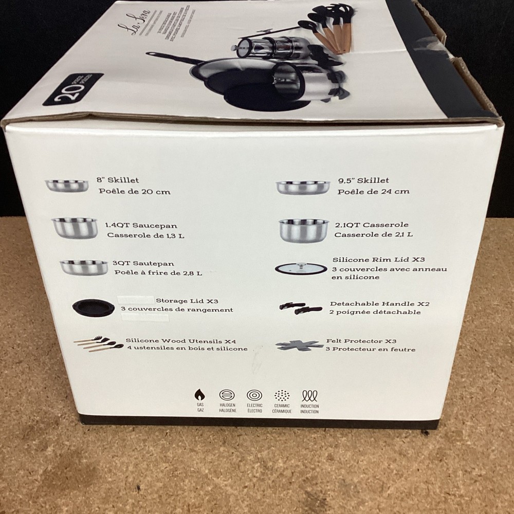 La Sera 20 Piece Detachable Handle Cookware Set