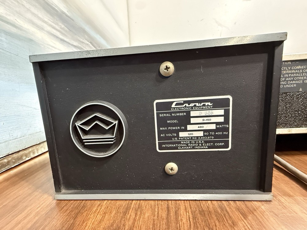 Crown D-150 Power Amplifier – Works Great - TESTED