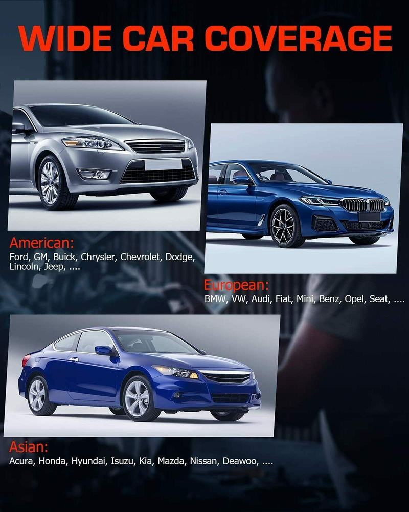 ANCEL AD610P OBD2 Automotive Scanner Engine Check ABS SRS SAS Reset Code Reader