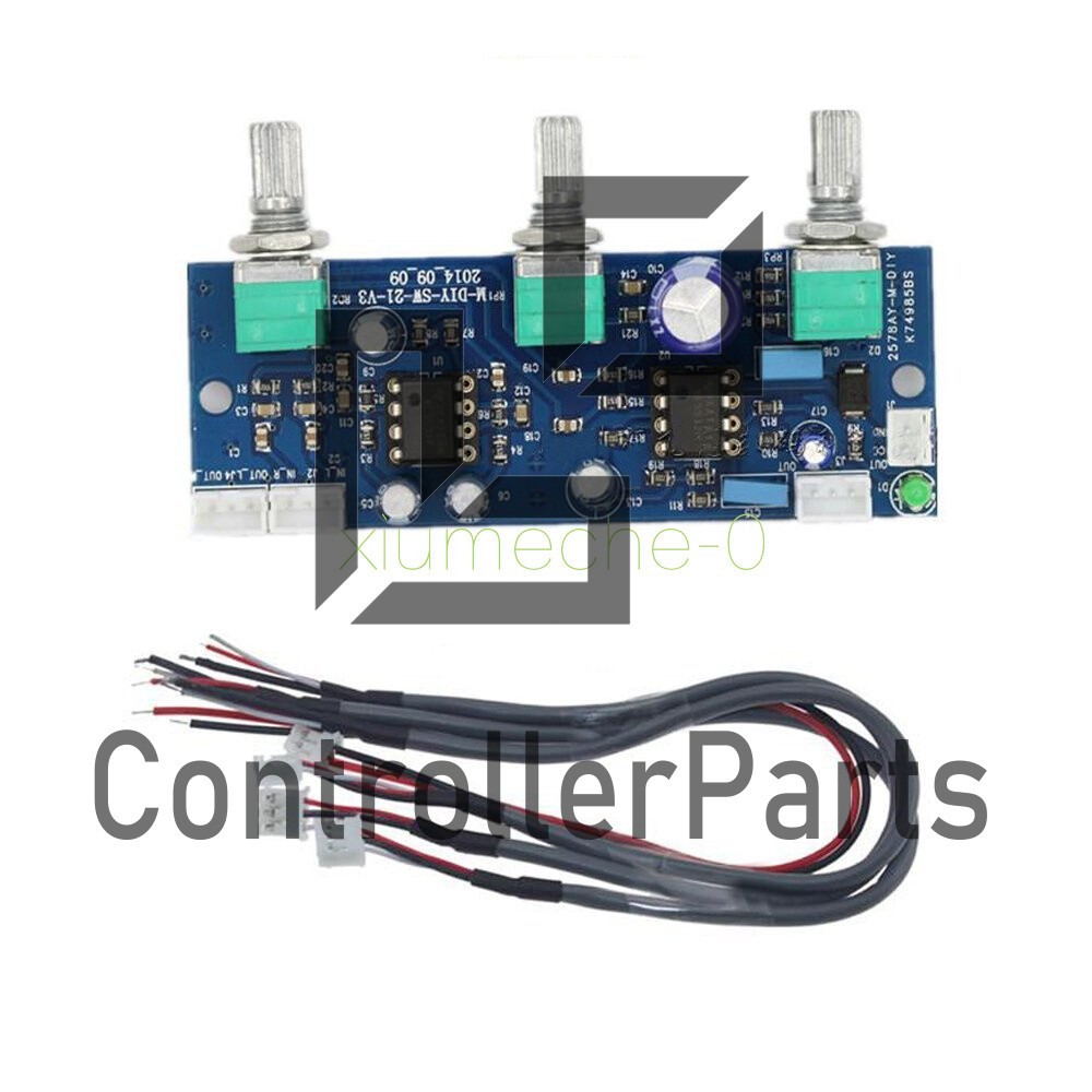 DC 12V-24V Low-pass Filter NE5532 Subwoofer 2.1CH/Pre-Amplifier Preamp Board