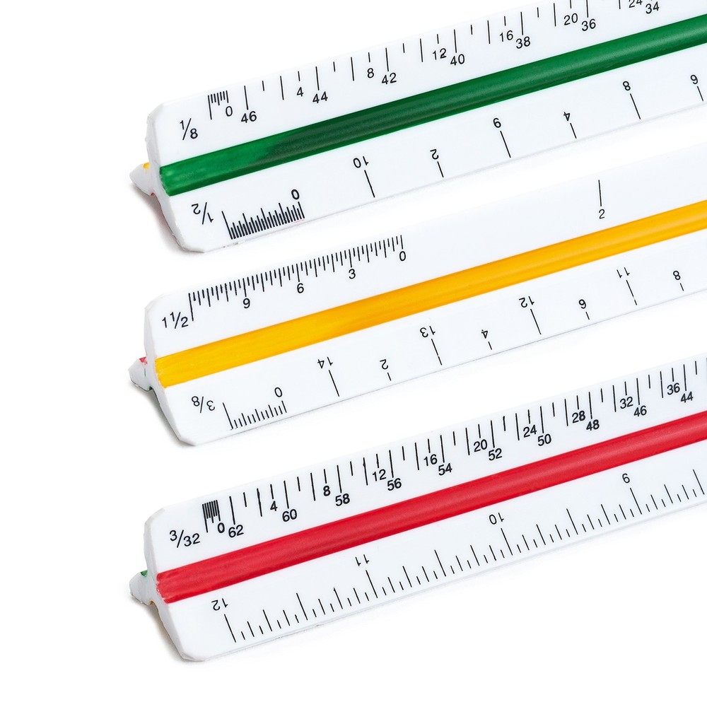 Mr. Pen Architectural Triangular Ruler Set with 12 Inch Clear