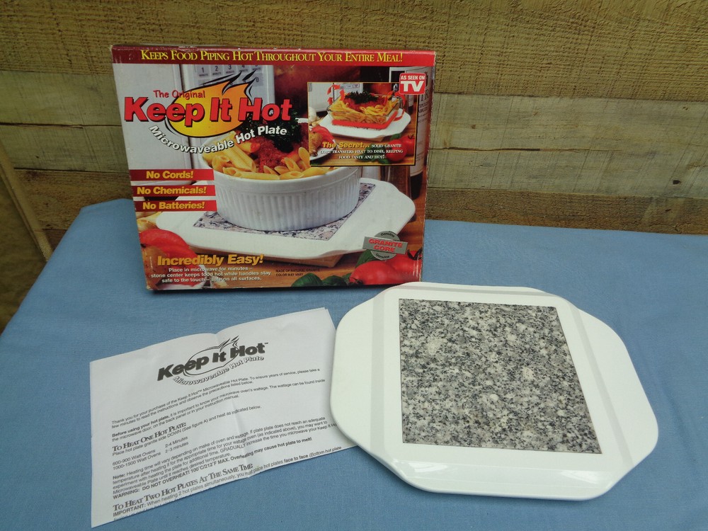 Vintage "Keep It Hot" Microwaveable Hot Plate Granite