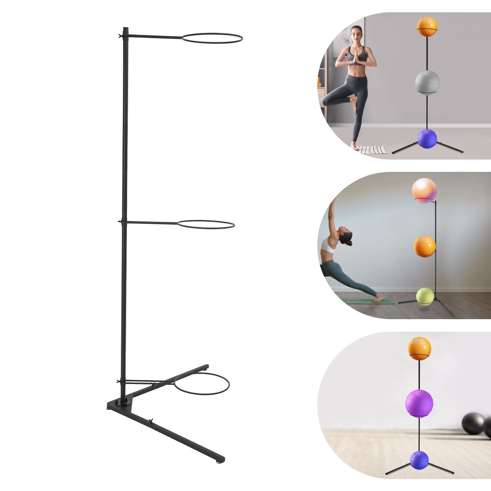 Stability Ball Rack - Durable Exercise Ball Stand for 3 Balls Storage