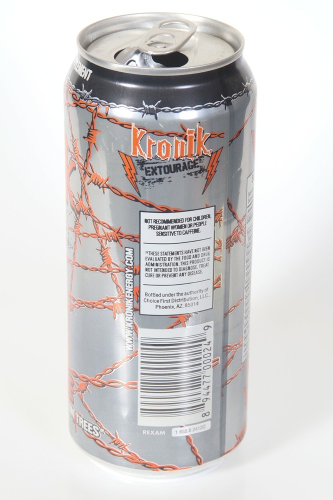 Kronik Extourage Energy Drink Can empty 16oz *EMPTY*