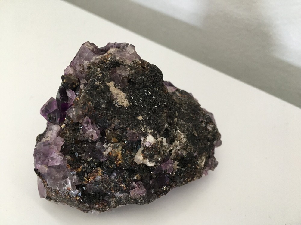 natural purple fluorite specimen, pre-owned