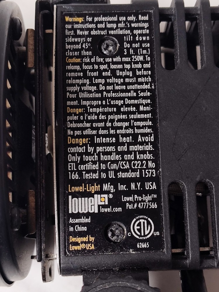 Lowel Pro-Light Focusing Photo Studio Production Flood Light