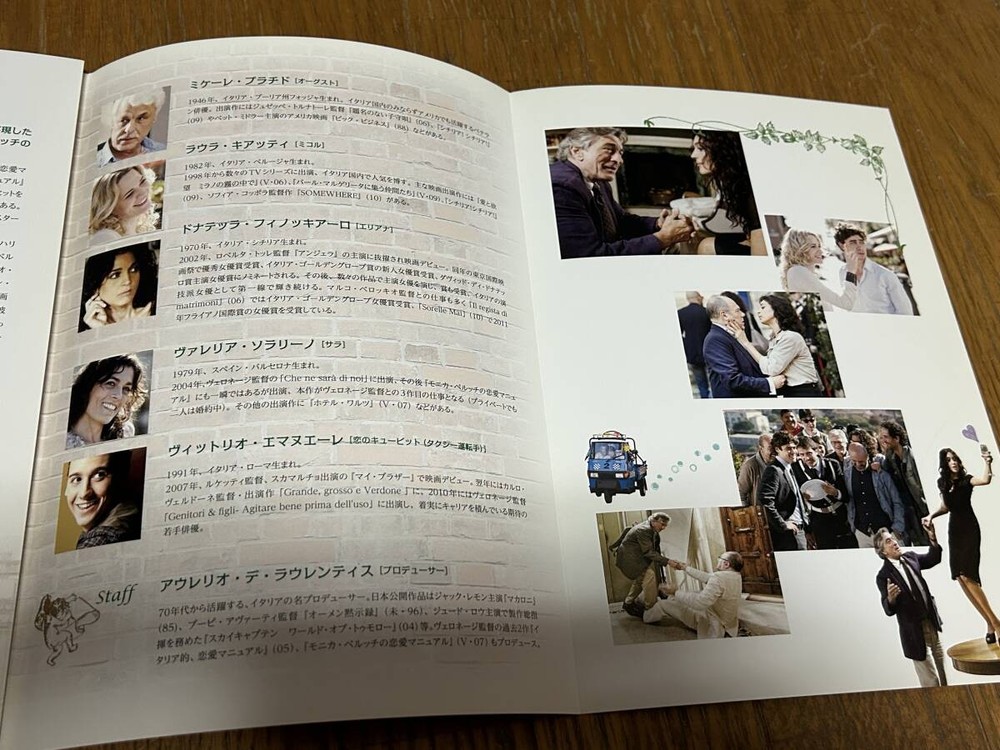 press sheet AfternoLove Rome Robert Deiro MonicBellucci