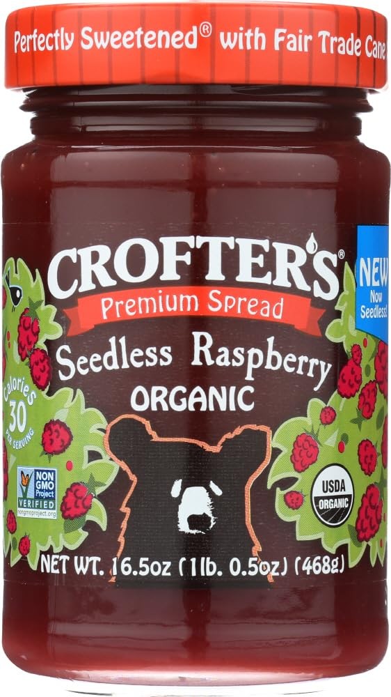 Crofter’s Organic Seedless Raspberry Premium Fruit Spread, 16.5 oz