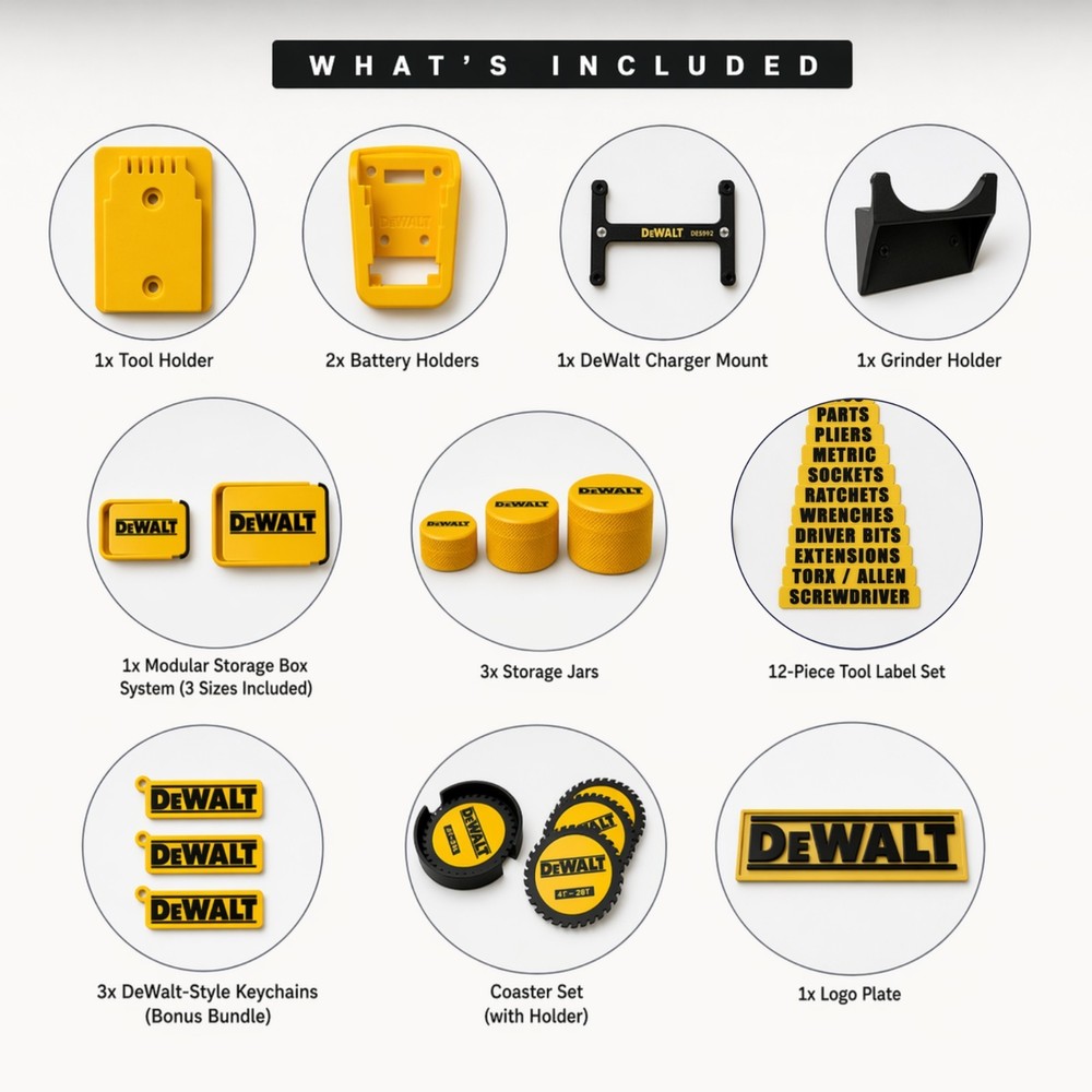 DeWalt Ultimate Garage Organizer System Tool Holder Battery Mount Storage Kit