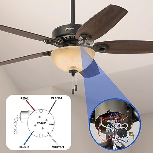 Ceiling Fan Switch Zing Ear ZE-208s E89885 3 Speed 4 Wire Pull 1 Piece Brass