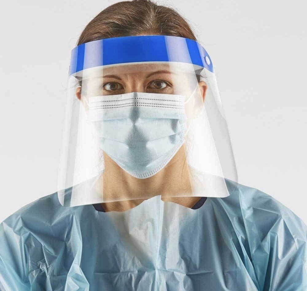 100 Face Shields - Wrap-around Safety Face Shield