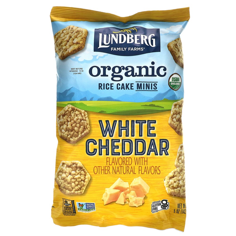 Organic Rice Cake Minis, White Cheddar, 5 oz (142 g)