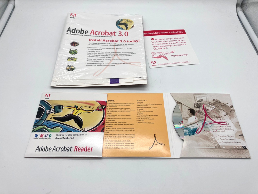 Adobe Acrobat 3.0 Version For Microsoft Windows Vintage