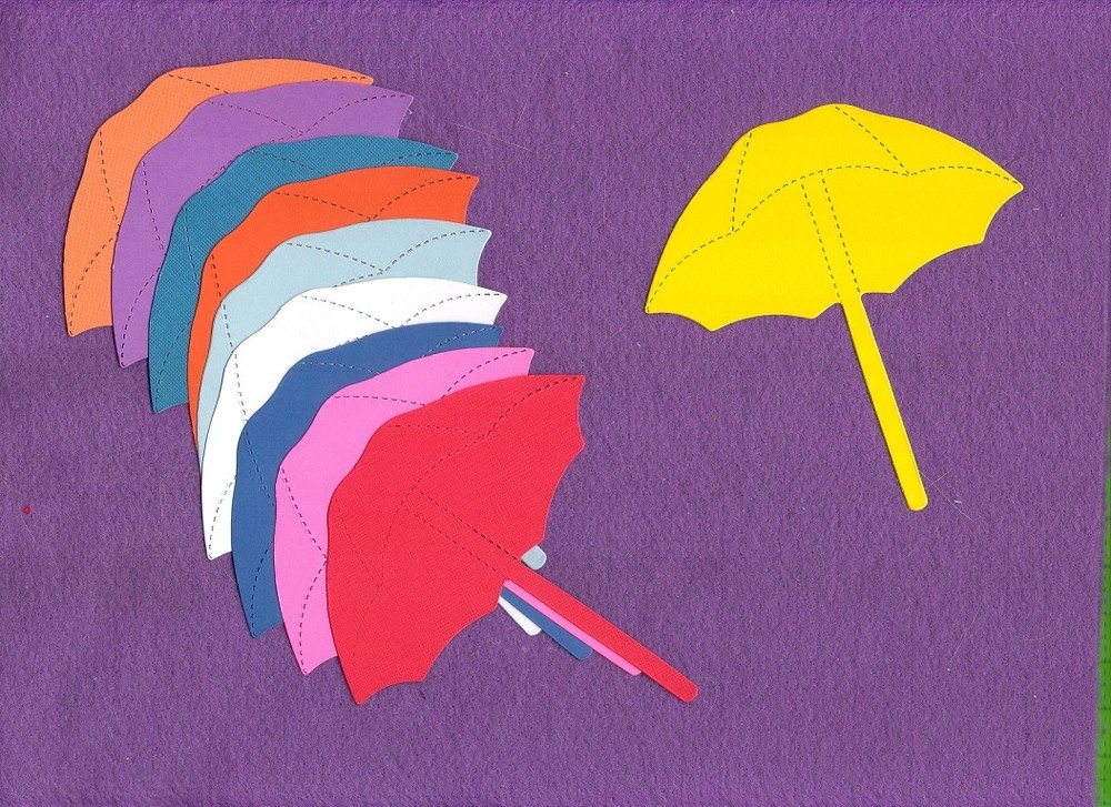 UMBRELLA die cuts scrapbook cards