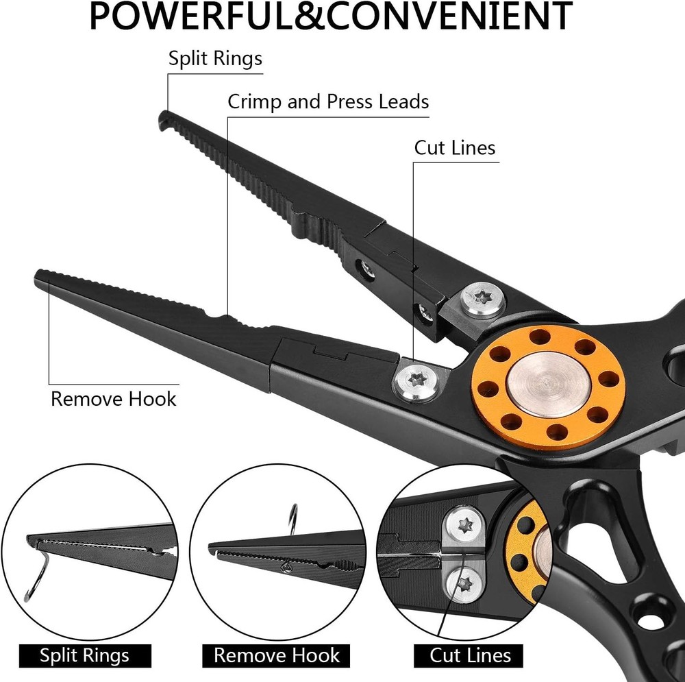 Fish Lip Gripper Pliers - Upgraded Muti-Function Hook Remover and Split Ring ...