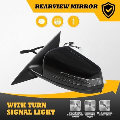Side Mirror Assembly Compatible with CLA250 CLA45 AMG 2014-2018 Left Black