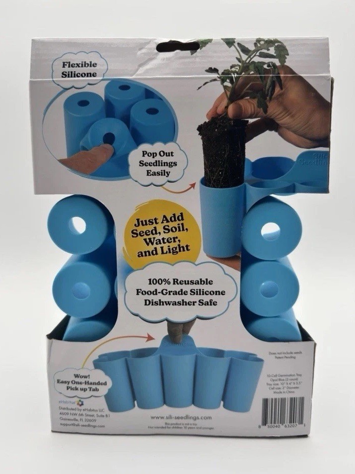 Sili-Seedlings Silicone Seed Starter Trays 2-Pack - Reusable Germination Pots