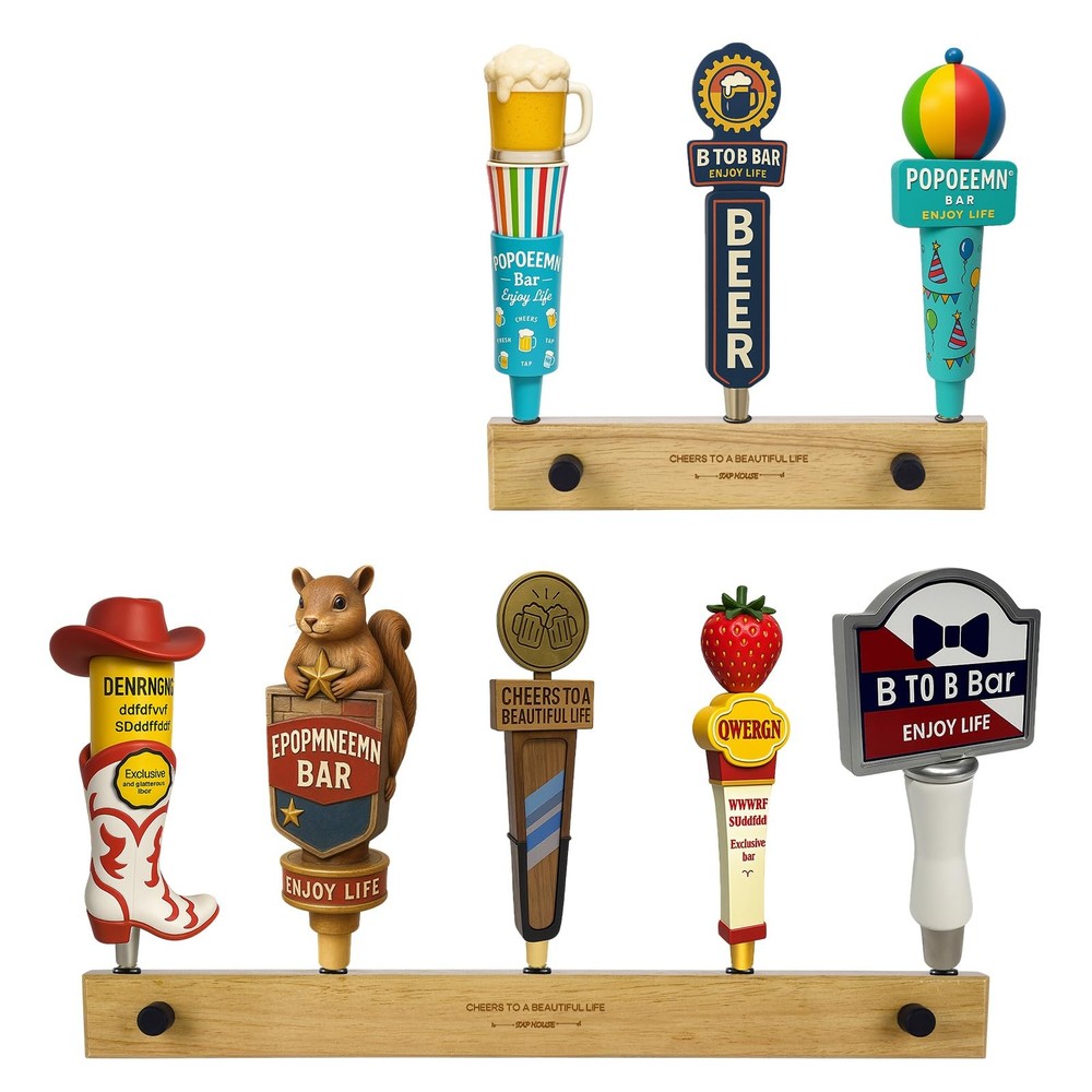 Wall-Mounted Beer Tap Handle Display Stand – Holds 3 to 8 Tap Handles – Premi...