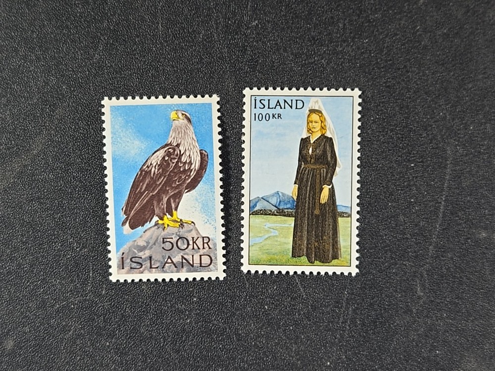 ICELAND Eagle, Maiden- Scott# 378, 379 complete  - Mint, HINGED  stk#KR