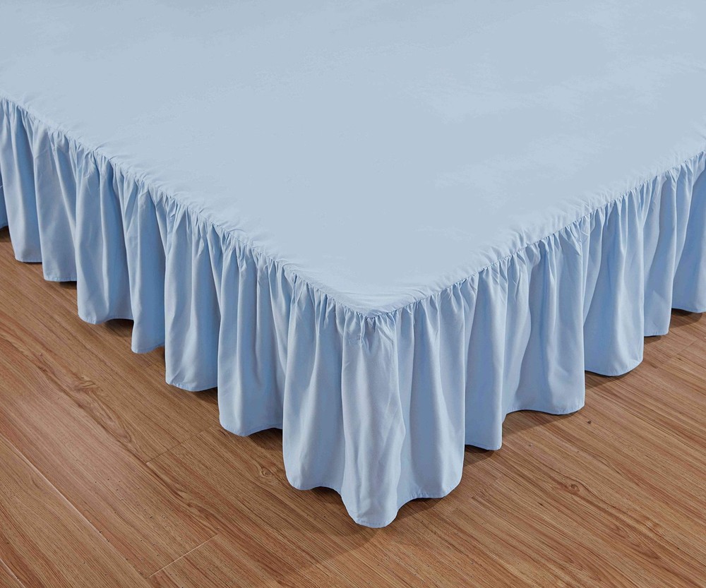 Sheets & Beyond Wrap Around Solid Microfiber Luxury Hotel Full, Light Blue