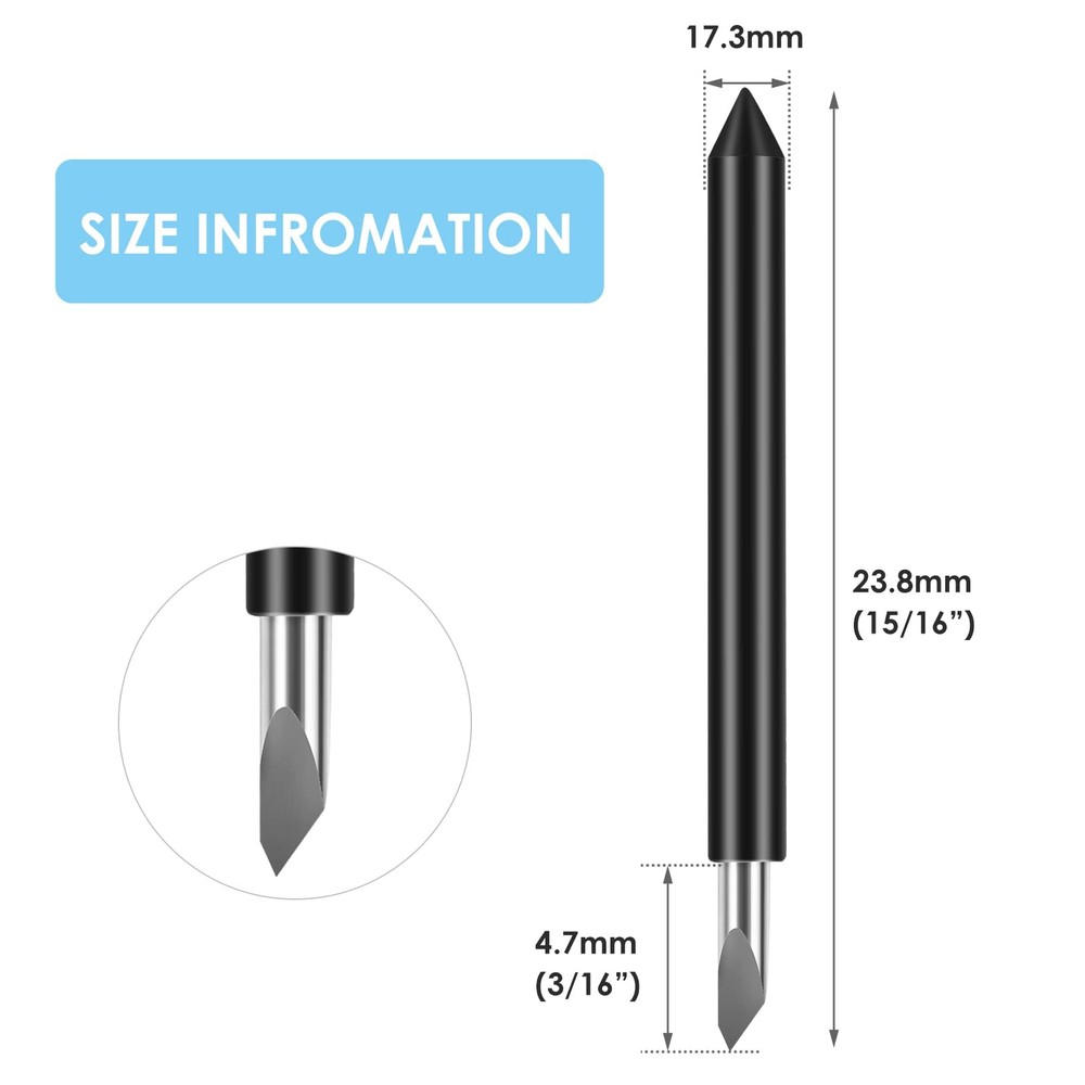 10PCS Deep Point Cutting Blades Compatible with Maker/Maker 3/Explore Black