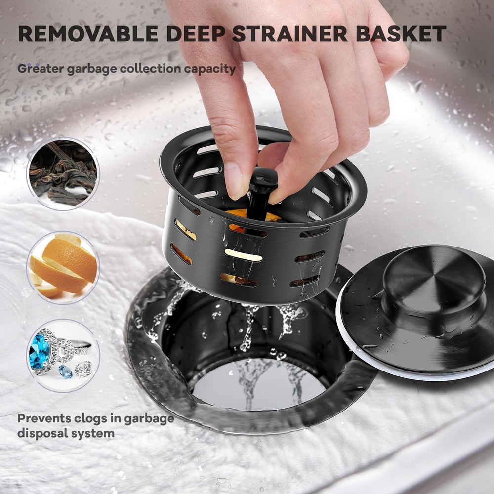 Extended Garbage Disposal Flange 3-1/2 Inch Deep 304 Stainless Steel | Strainer