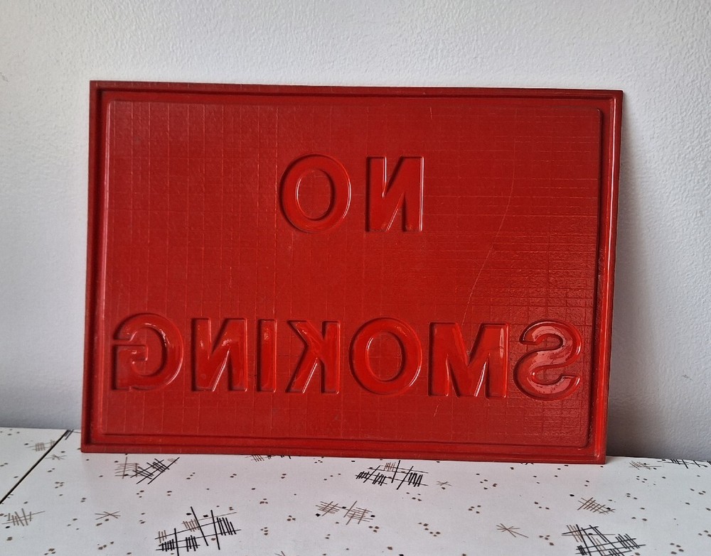 Vintage Plastic No Smoking Sign