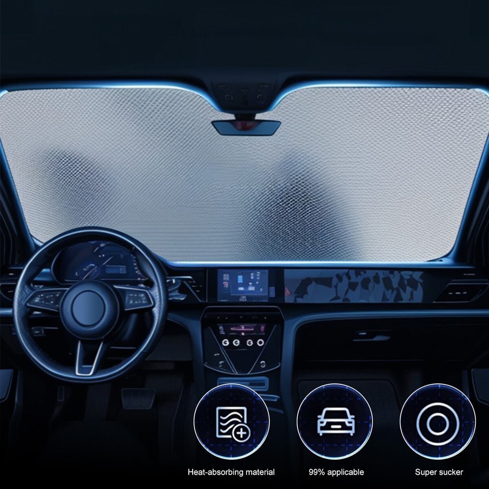 2 X Foldable Auto Car Windshield Sun Shade Shield Cover Visor Block UV Protector