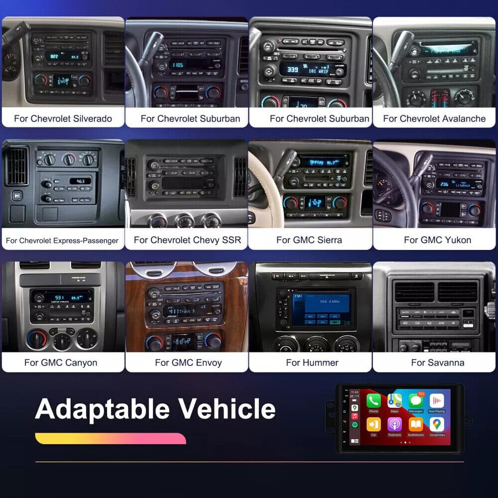 4G+64G 7 IPS Android 13 Car Stereo Wireless CarPlay Android Auto GPS Backup Cam
