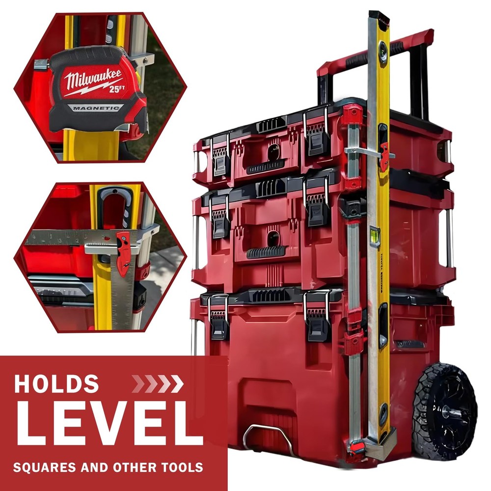 Level Mount Holder for Milwaukee Packout Tool Boxes, Fits Packout Organizers,...