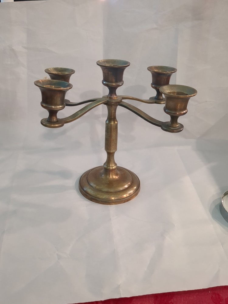 Vintage Solid Brass Candelabra 6.5"