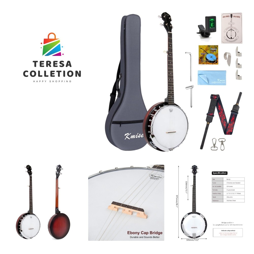 5 String Banjo Starter Kit - Sapele & Okoume, Includes Tuner & Picks