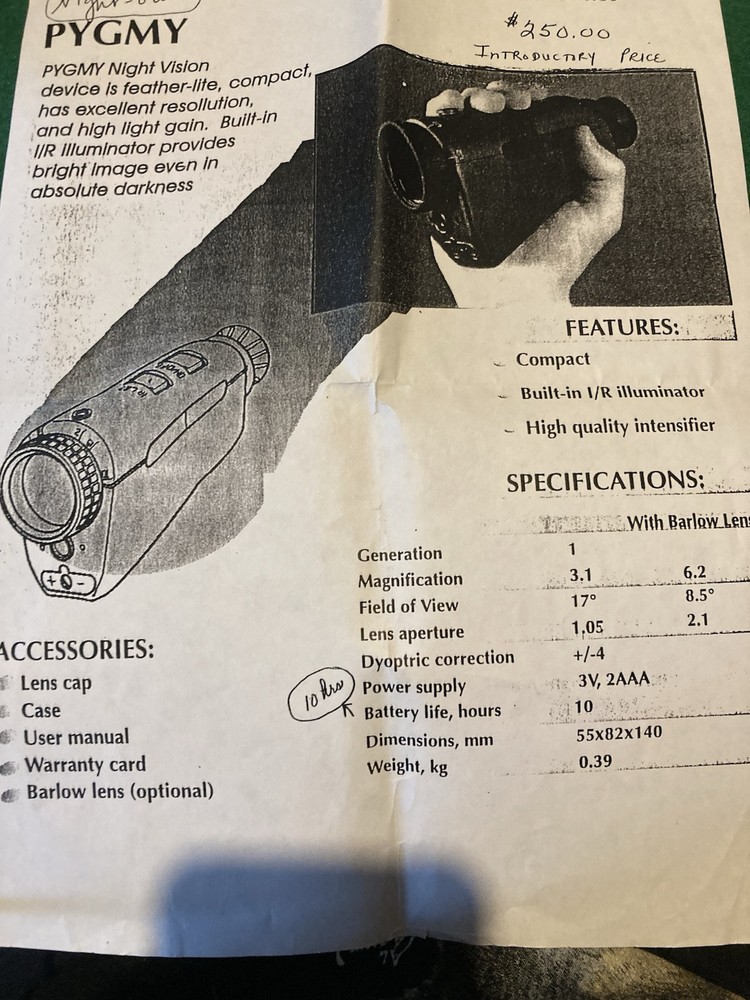 Vintage Pygmy Night Vision Scope