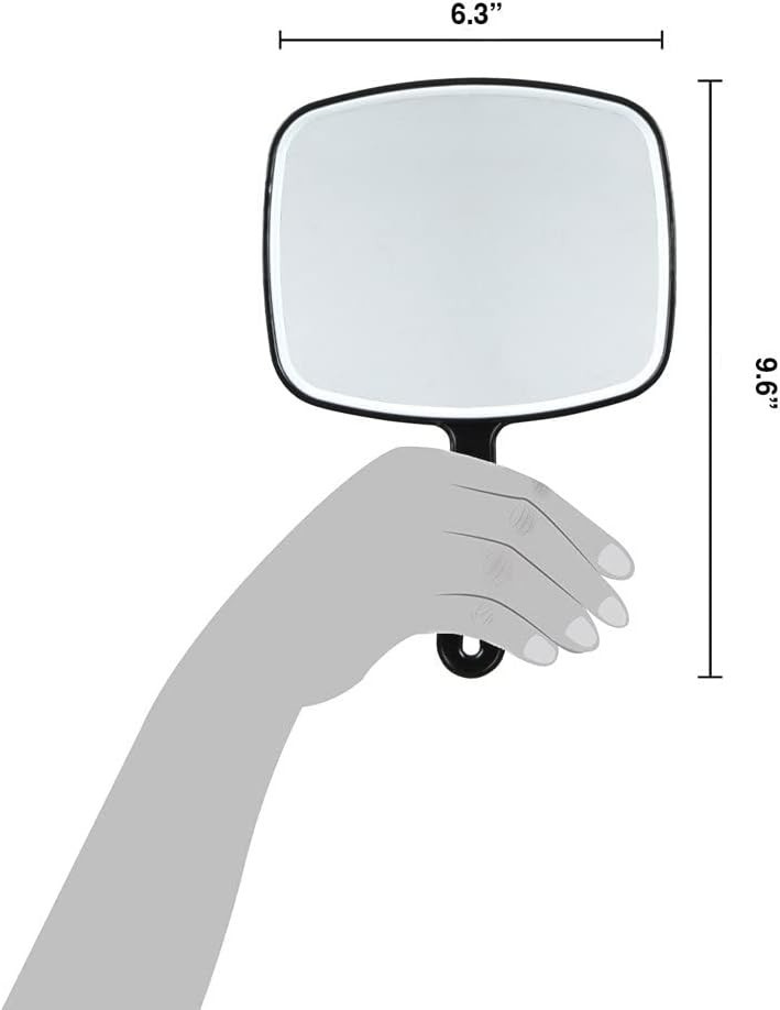 Hand Mirror with Handle, 6.3" W x 9.6" L, Multi-Purpose Handheld Mirror with ...