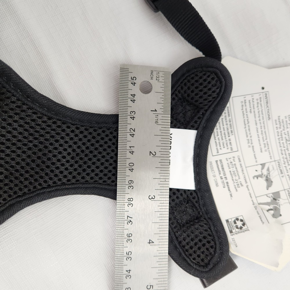 Pet Dog Harness Black Adjustable Breathable Mesh XS