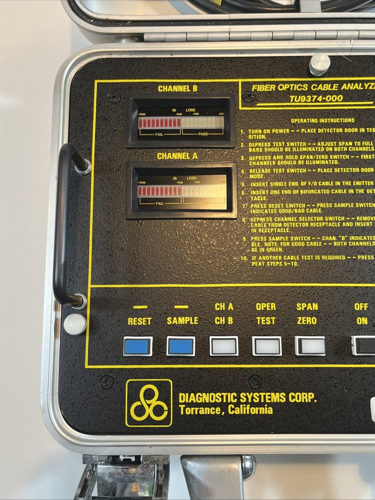 Fiber Optics Cable Analyzer TU9374-000 Diagnostic Systems Corp UNTESTED