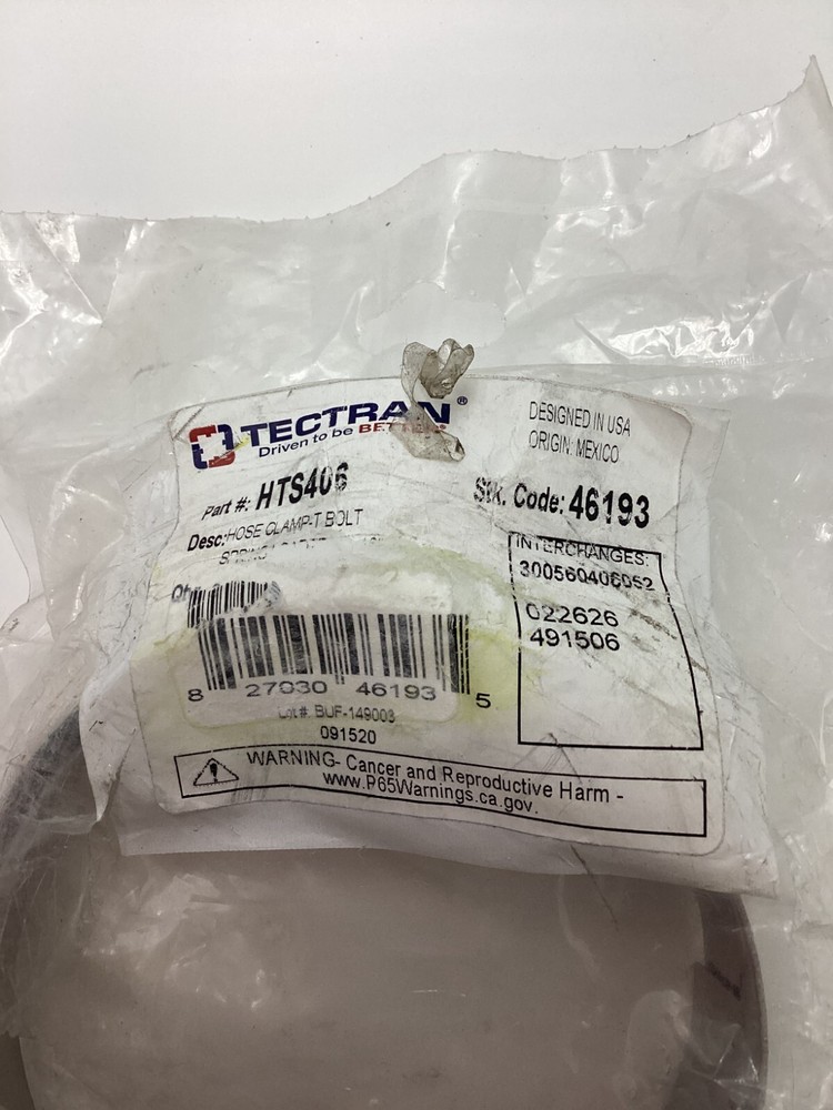(1 pack of 2) Tectran Hose Clamp Spring Loaded T-Bolt HTS406